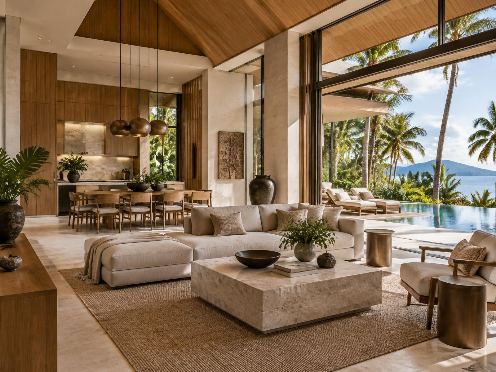 Warm contemporary living interior at The Vista Hua Hin